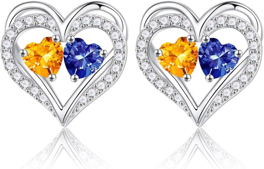 Iefil Valentines Day Gifts for Her - 925 Sterling Silver Birthstone Earrings, Anniversary Birthday Gifts for Women Wife Girlfriend Mom