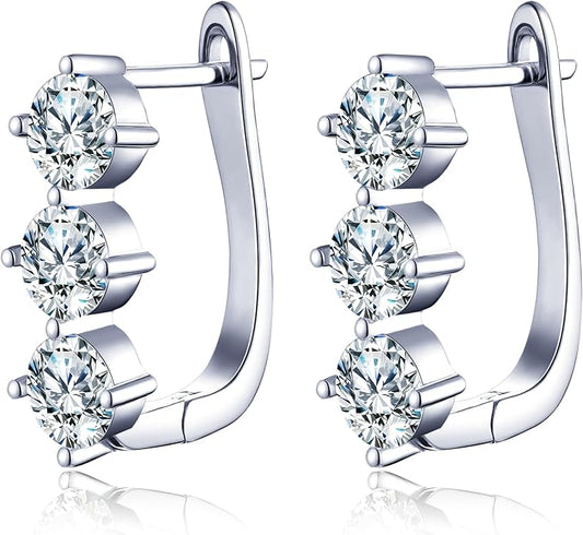 Earrings for Woman Man, Anniversary Birthday Gifts for Wife and Husband, 1.8 carat-3.0 carat Hoop Earrings, Woman's & Unisex Moissanite Earrings, Birthday Christmas Valentines Gift