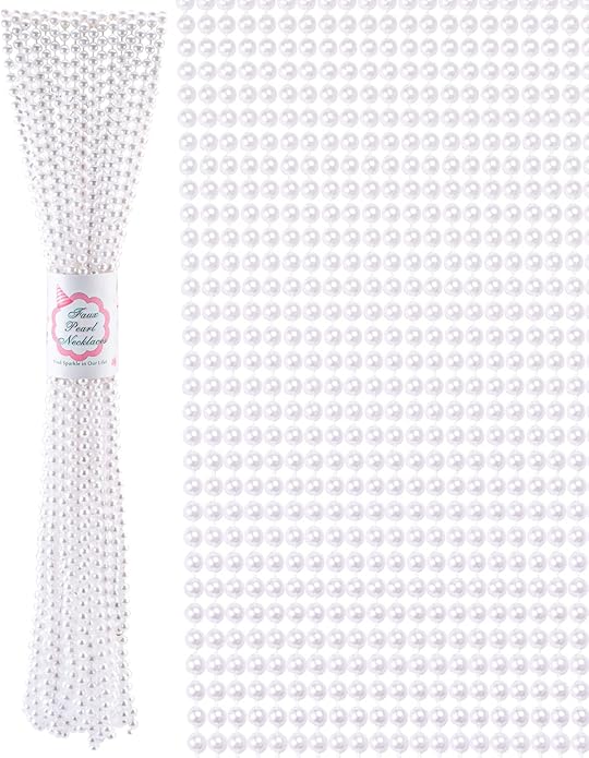 Faux Pearl Bead Necklace Bulk Women Beads Necklaces for Flapper Tea Party Wedding Decorations Valentine's Day Mardi Gras