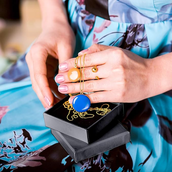 WSICSE 12pcs Jewelry Gift Boxes Small Gift Boxes for Necklace Ring Earring Jewelry Storage Box Cotton Filled Earring Boxes Gift Jewelry Organizer for Valentine's Day, Mother's Day