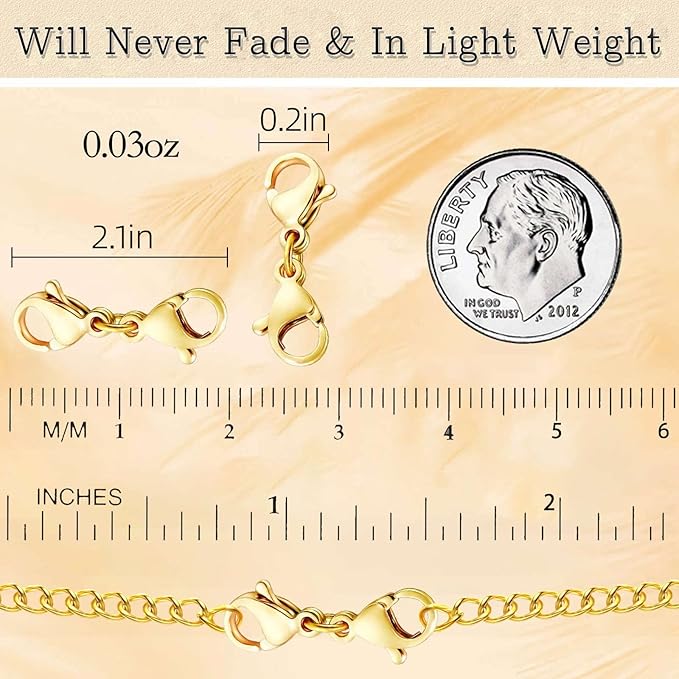 10 Pack Double Lobster Clasp Necklace Clasp Classic Double End Design Necklace Clasps and Closures, Necklace Extender Double Claw Connector Suitable for Jewelry Chain