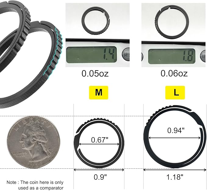 Titanium Key Rings Heavy Duty Side Push Split Key Chain Rings for Key Carabiner Quick Release Keychain Rings