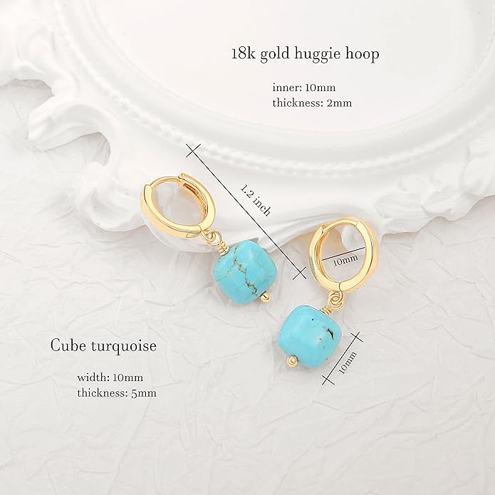 Gold Plated Huggie Hoop Earrings with Charms Fashion Pearl Drop Dangle Earrings for Women Handmade Karma Circle Jewelry for Ladies Lightweight Pearl Earrings on Christmas