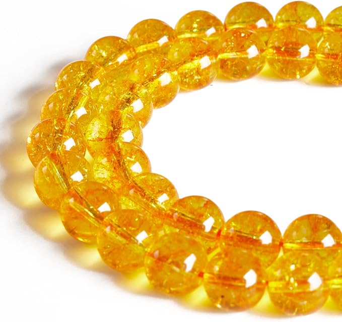 100pcs 10mm Citrine Beads Natural Gemstone Beads Round Loose Beads for Jewelry Making