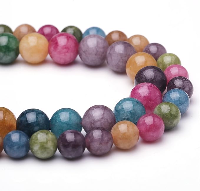 Natural Stone Beads for Jewelry Making,8mm Blue Tourmaline Polished Smooth Round Gemstone Beads for Bracelet Necklace 15 Inch