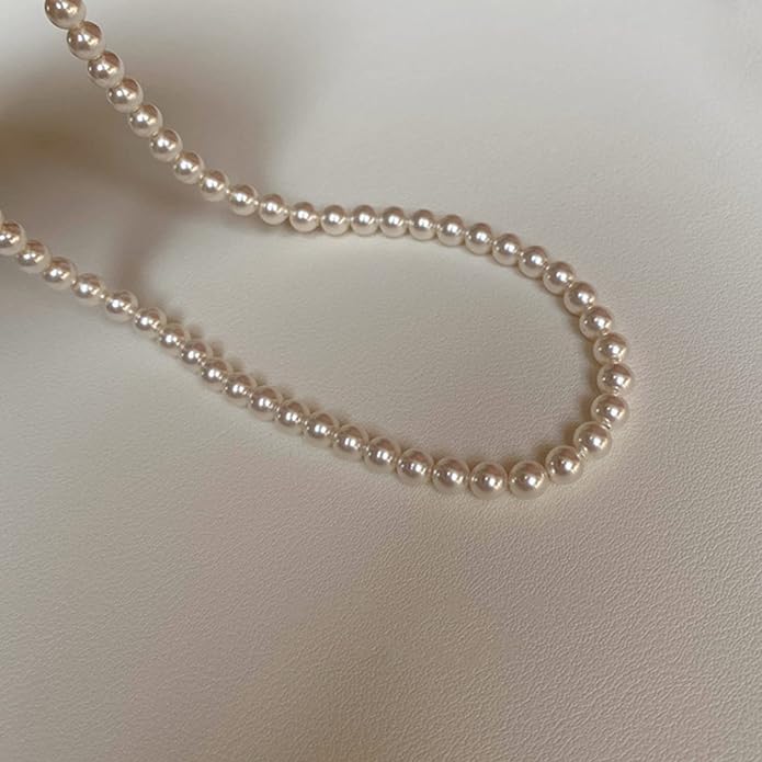 Pearl Necklaces for Women 14K Gold Plated Dainty Layered Single Pearl Necklace Simple Daisy Pearls Choker Cute Gold Necklace Stack Jewelry Sets for Women Trendy Gifts