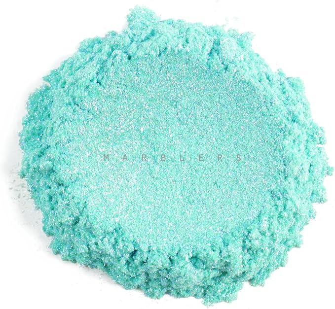 MARBLERS Teal Mica Powder [Tiffany Pearl] 4oz (113g) | Cosmetic Grade | Epoxy Resin Pigment | Dye | Non-Toxic, Vegan, Cruelty-Free | Lip Gloss, Nails, Body Butter, Bath Bomb, Candle & Soap Making