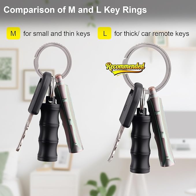 Titanium Key Rings Heavy Duty Side Push Split Key Chain Rings for Key Carabiner Quick Release Keychain Rings