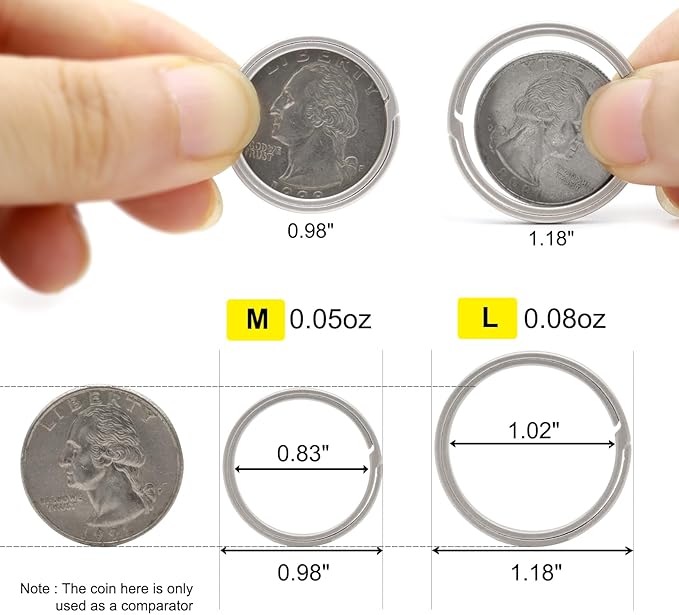 Titanium Key Rings Heavy Duty Side Push Split Key Chain Rings for Key Carabiner Quick Release Keychain Rings