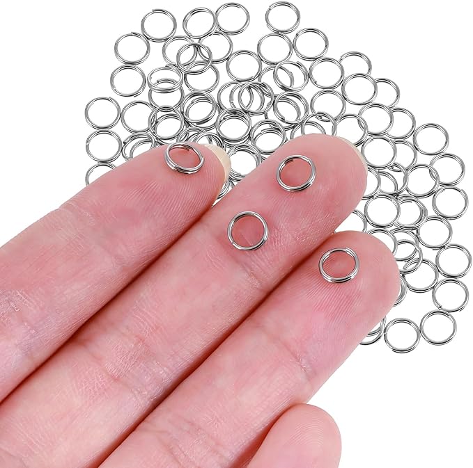 0.23 Inches Mini Jump Rings 100 Pack 6mm Split Key Rings Stainless Steel Small Split Ring for Jewelry Making with Double Loops Fit Necklaces Bracelets Earrings Crafts Ornaments DIY Arts- Silver