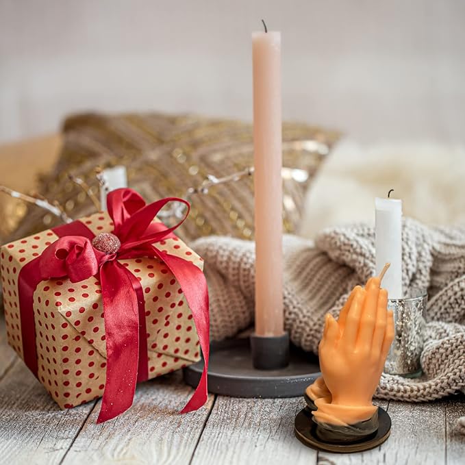 TOPYS 3D Hands Folded for Prayer Candle Silicone Mold Scented DIY Reisn Mold Gypsum Mould for Praying Blessing Candle Making Resin Soap Gifts Wax Aromatherapy Craft Supplies Home Halloween Decor