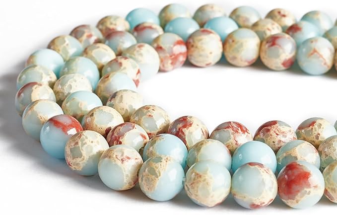 100pcs 6mm Snakeskin Imperial Beads Natural Gemstone Beads Round Loose Beads for Jewelry Making