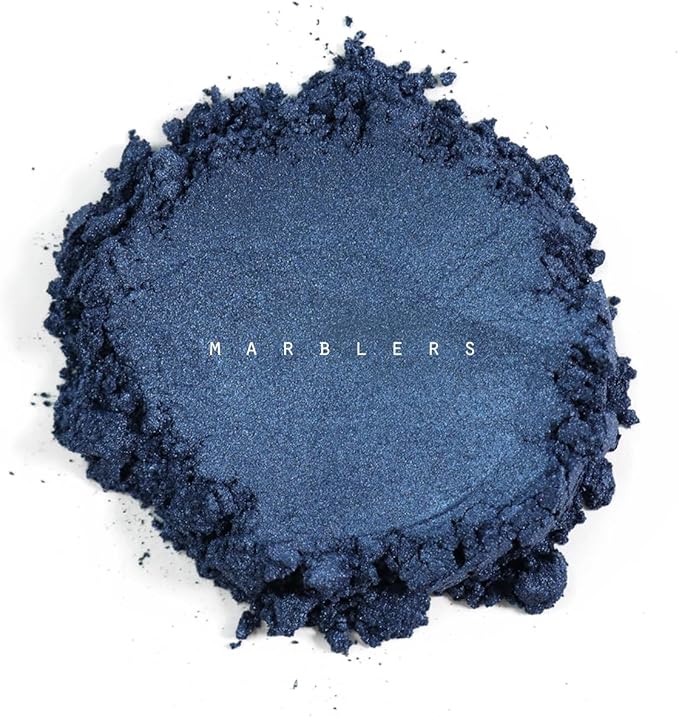MARBLERS Blue Mica Powder [Fine Navy] 4oz (113g) | Cosmetic Grade | Epoxy Resin Pigment | Dye | Non-Toxic, Vegan, Cruelty-Free | Lip Gloss, Nails, Body Butter, Bath Bomb, Candle & Soap Making