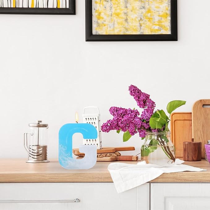 Gartful Resin Letter Molds for Casting, G Capital Alphabet Resin Silicone Molds for Epoxy, Thick 3D Silicone Letter Molds for Making Letters, Word Sign Art, DIY Crafts, Making Candle, Party Home Decor