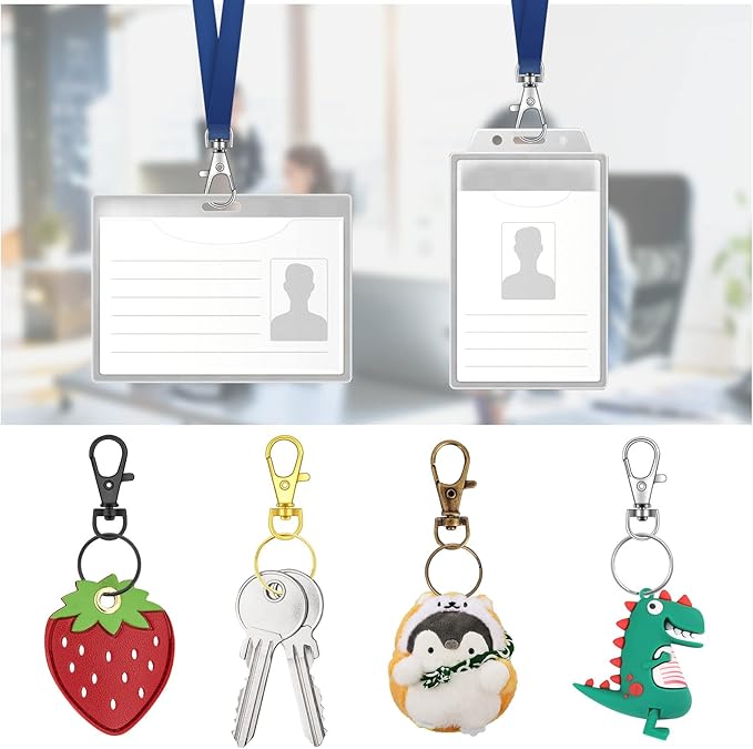 120PCS Premium Swivel Lanyard Snap Hook with Key Rings, Metal Keychain Hooks for Jewelry Making, Crafts (Multicolor)