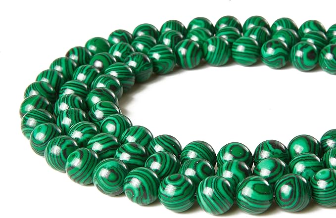 100pcs 10mm Malachite Beads Natural Gemstone Beads Round Loose Beads for Jewelry Making