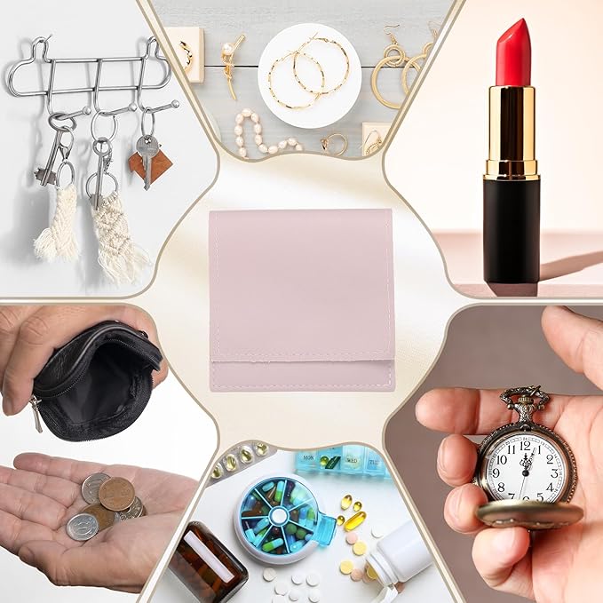 PATIKIL 20 Pack PU Leather Jewelry Pouch, 3" x 3" Envelope Style Jewelry Pouches for Bracelets Necklaces Earrings Rings, Small Luxury Bags for Wedding Candy Gift Storage, Light Purple