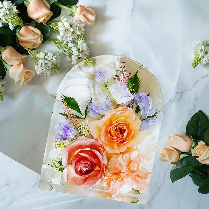 Resin Molds Silicone,Epoxy Resin Casting Craft Mold for Flower Preservation Bookends DIY Art (Arch)