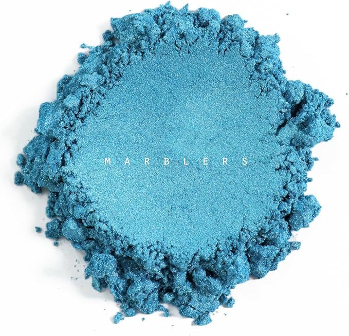 MARBLERS Blue Mica Powder [Turquoise] 4oz (113g) | Cosmetic Grade | Epoxy Resin Pigment, Dye | Non-Toxic, Vegan, Cruelty-Free | Lip Gloss, Nails, Body Butter, Bath Bomb, Candle & Soap Making