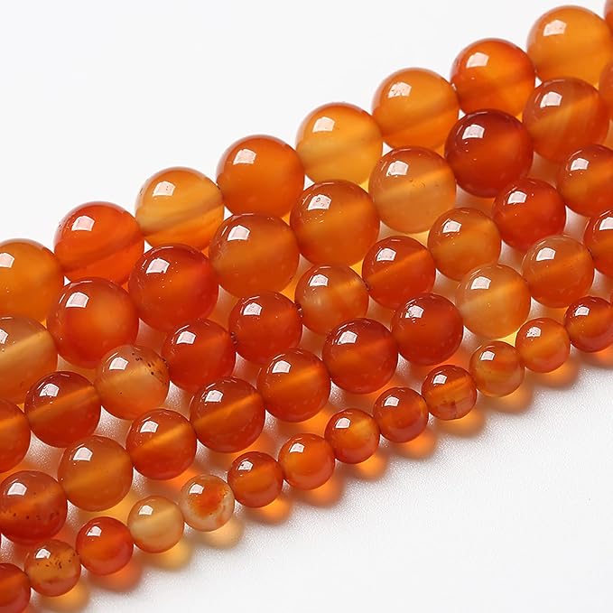 36pcs 10mm Natural Gradient Red Agate Gemstone Beads Round Loose Spacer Beads for Jewelry Making DIY Bracelets Necklaces 15" (10mm, Red Agate)