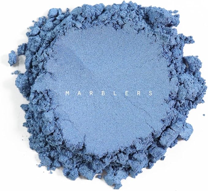 MARBLERS Blue Mica Powder [Shine Blue] 4oz (113g) | Cosmetic Grade | Epoxy Resin Pigment | Dye | Non-Toxic, Vegan, Cruelty-Free | Lip Gloss, Nails, Body Butter, Bath Bomb, Candle & Soap Making
