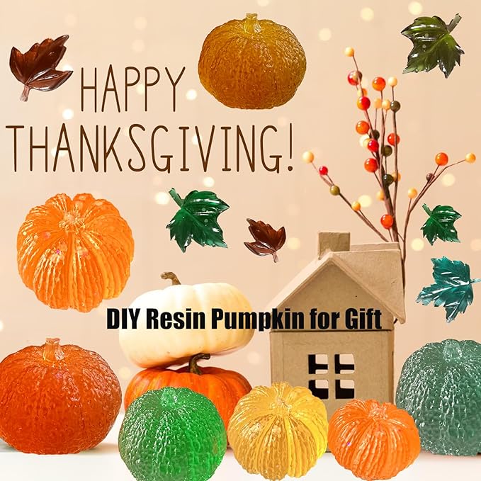 ZQYSING (4 Pack) Pumpkin Candle Molds with Leaf Mold, Set of Large + Medium + Small 3D Pumpkin Silicone Molds for Candles Wax Soap Epoxy Resin Casting Thanksgiving Halloween DIY Art Gifts Home Decor