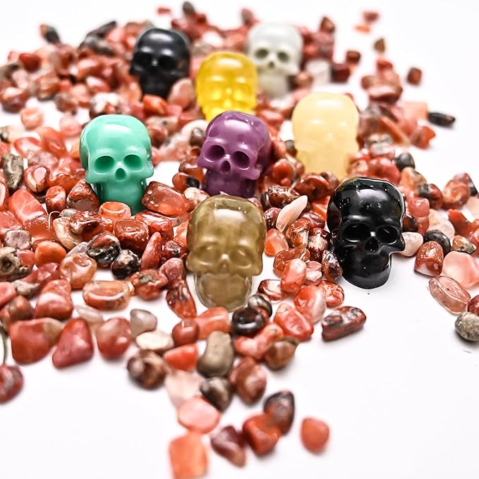 10 PCS Mini Skull Resin Molds, Halloween Silicone Molds for Epoxy Resin Casting Arts Crafts, Little Skull Mold for Keychain Bracelet Earrings Jewelry Cute Candle String Lights Making Halloween Decor