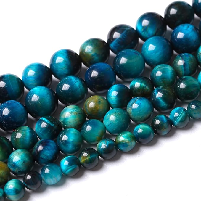 Natural Stone Blue Tiger Eye Beads Round Loose Beads for Jewelry Making DIY Bracelet Necklace Accessories 15" 12mm 32pcs