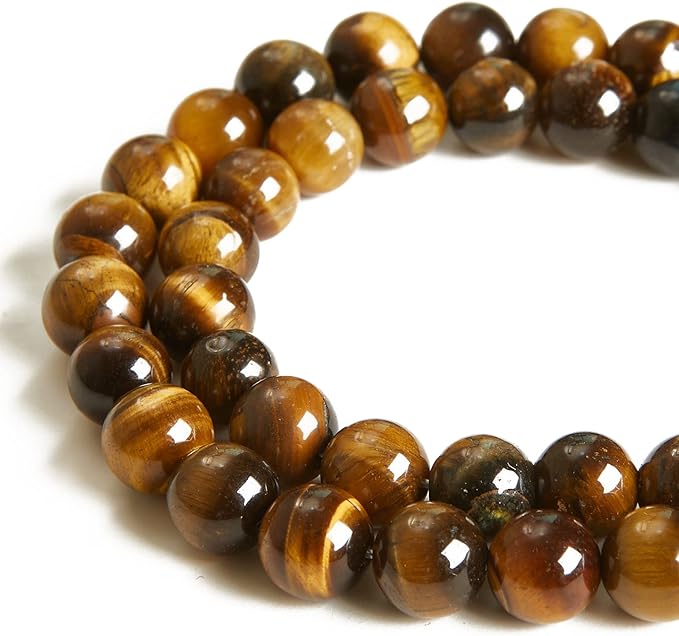 100pcs 8mm Yellow Tiger Eye Beads Natural Gemstone Beads Round Loose Beads for Jewelry Making