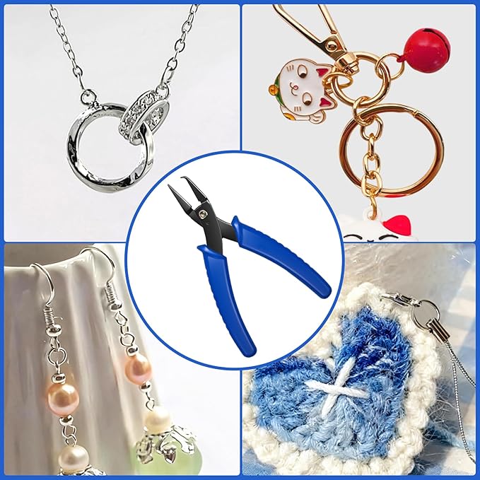 Split Ring Opener Tool Keychain Pliers for Jewelry Making,Fishing, for Bracelet Beading DIY Craft Jewelry Making Supplies