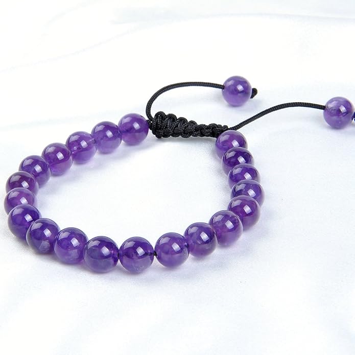 MASSIVE BEADS Natural Healing Power Gemstone Crystal Beads Unisex Adjustable Macrame Bracelets