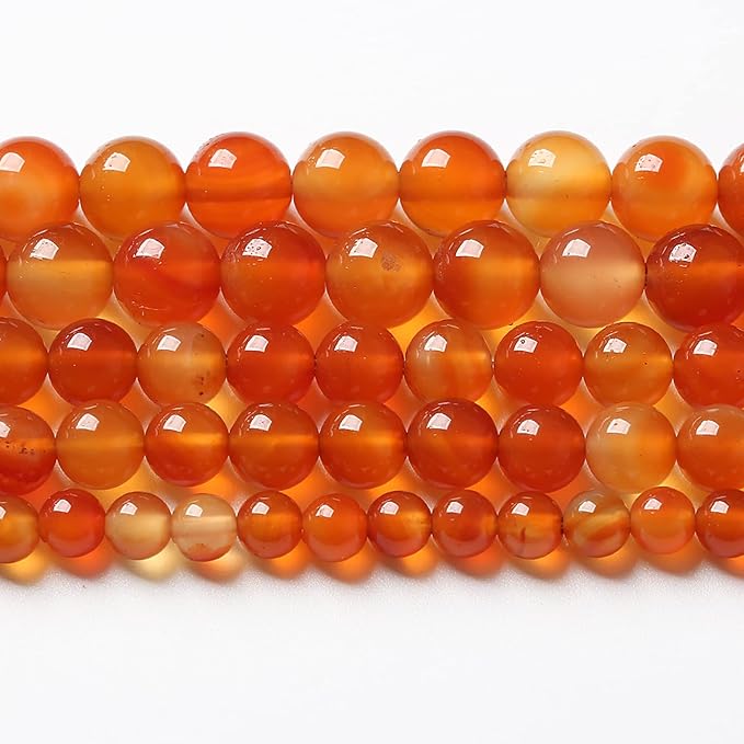 36pcs 10mm Natural Gradient Red Agate Gemstone Beads Round Loose Spacer Beads for Jewelry Making DIY Bracelets Necklaces 15" (10mm, Red Agate)