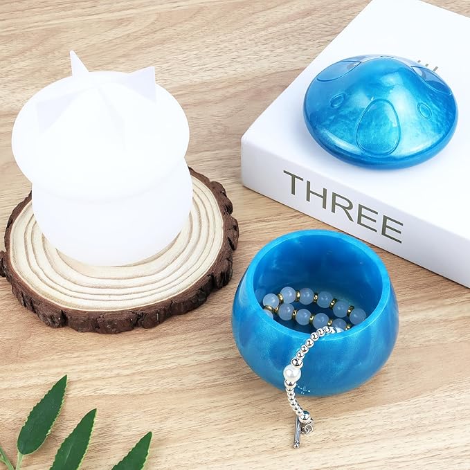 Mushroom Jars Silicone Molds with Lid Jar Resin Moulds Silicone for Epoxy Resin Casting for DIY Crafting, Candy Container, Jewelry Storage Box