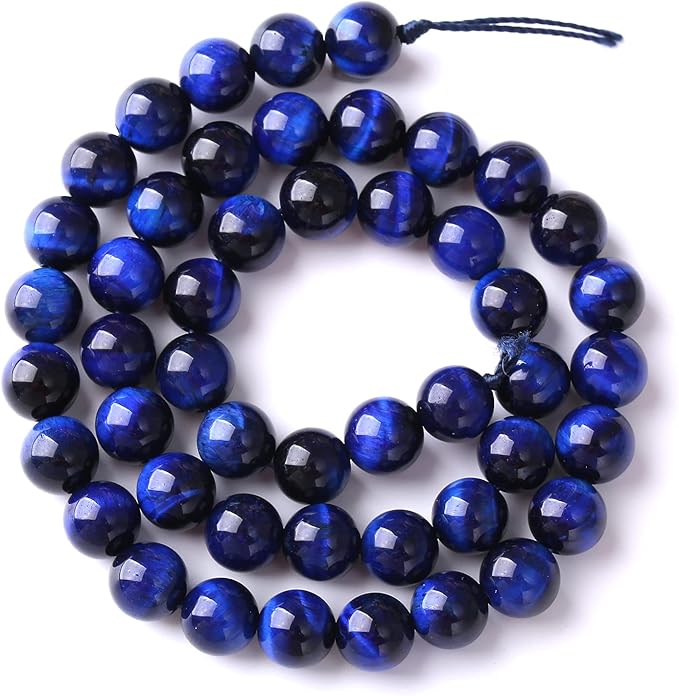 Natural Stone Lapis Blue Tiger Eye Beads Round Loose Spacer Beads for Jewelry Making DIY Bracelet Necklace 8mm 48pcs