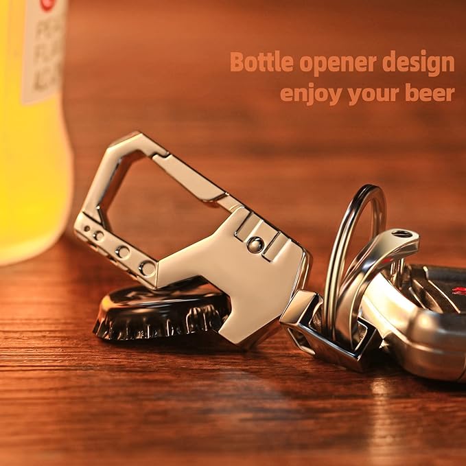 Mtverver Heavy Duty Keychain Opener with 2 Keyrings Car Keychains, Multifunctional Toolbox for Men and Women Car Keychains