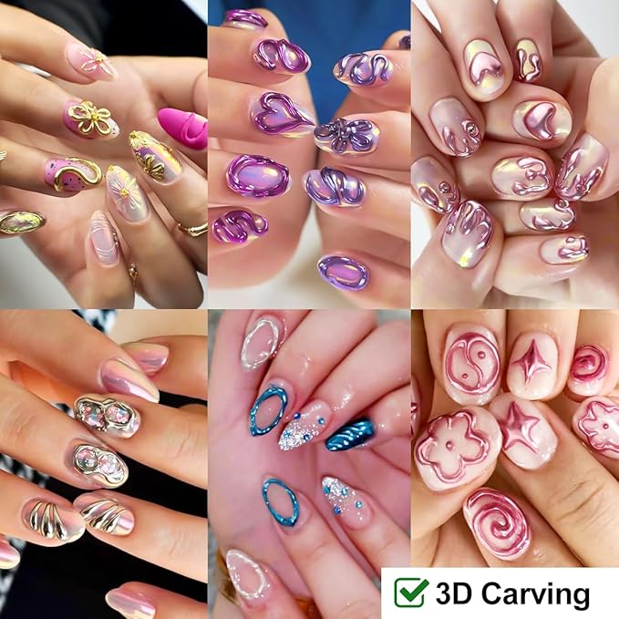 36 Jars Chrome Nail Powder Kit, Metallic Mirror Chrome Powder Pigment for Gel Nails, Holographic Mirror Glitter Rub Dust Set for Nail Art Decoration Home DIY Salon Use