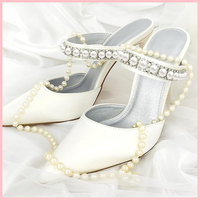 NACHLYNN 6480 Pcs Flat Back Pearls 7 Sizes Half Pearl Bead White Flat Pearls for Nails Graduation Cap Decorations Crafts Embellishment Shoes Clothes Bags DIY Making