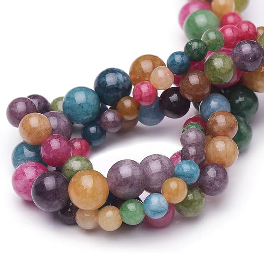 Natural Stone Beads for Jewelry Making,8mm Blue Tourmaline Polished Smooth Round Gemstone Beads for Bracelet Necklace 15 Inch