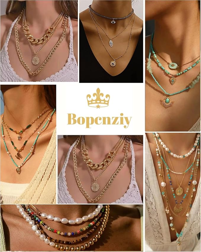 Layering Magnetic Necklace Clasps, Stainless Steel Chain Link Clasps, Multiple Necklace Clasp for Layered Look (2golden+2silvery A)