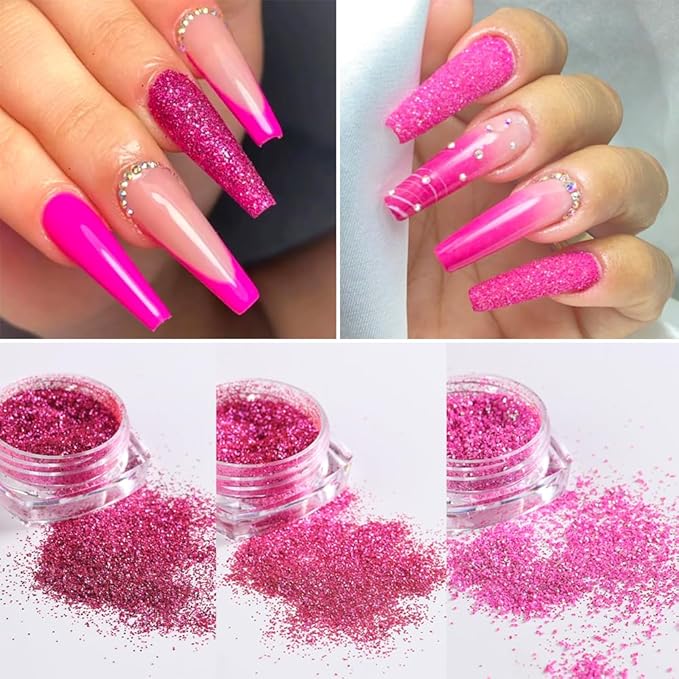 Holographic Sugar Glitter Powder for Nails, 12 Colors Iridescent Sugar Nail Dipping Powder Pigment Ultra Fine Sparkle Nails Gel Polish Glitter Dust Manicure Decoration for Home DIY Salon