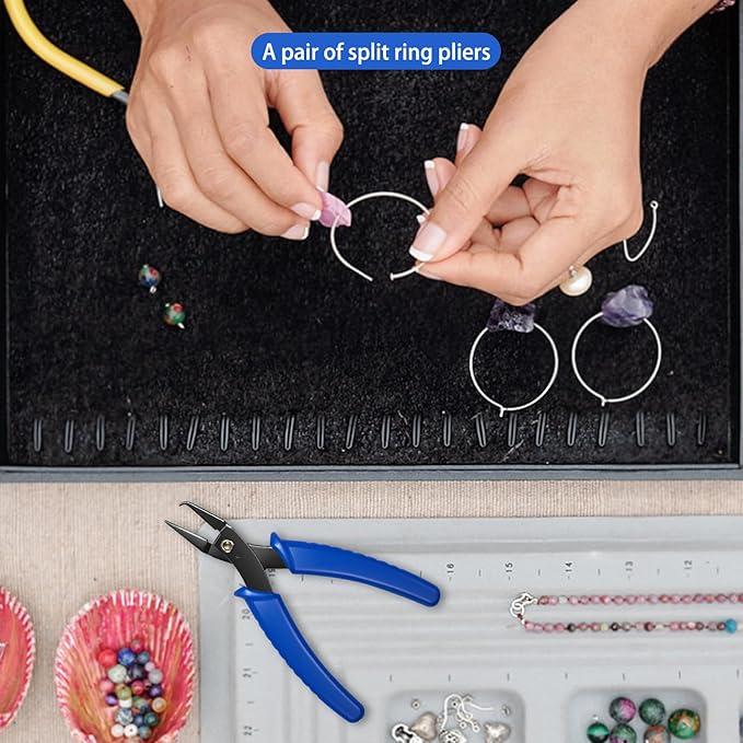 Split Ring Opener Tool Keychain Pliers for Jewelry Making,Fishing, for Bracelet Beading DIY Craft Jewelry Making Supplies