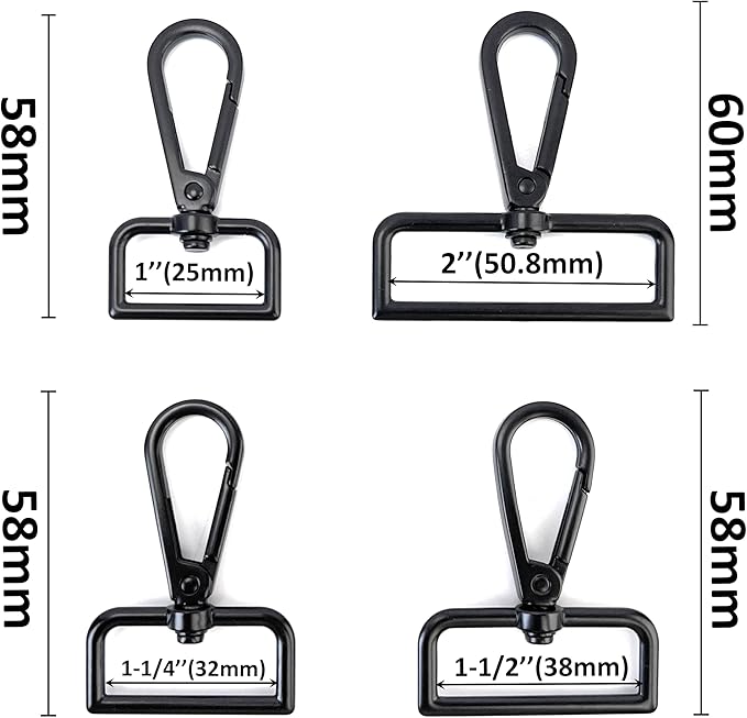 10 Pcs D Ring Swivel Lobster Claw Clasps Push Gate Snap Hooks Trigger Clips for Purse Keychain Strap Making