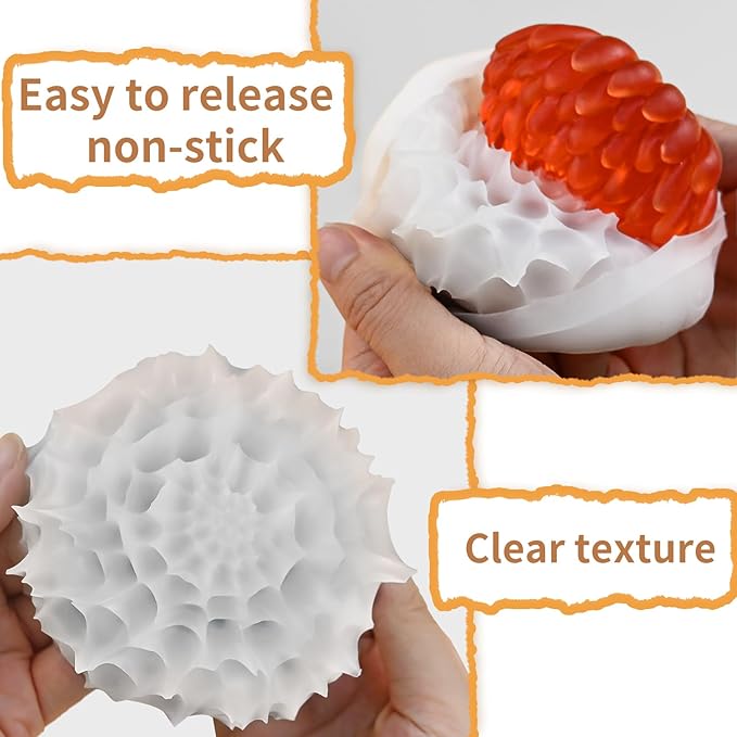 3 Pack Flower Candle Molds, Fall Candle Molds Set of Large + Medium + Small 3D Plant Chrysanthemum Silicone Mold for Candles Wax Soap Epoxy Resin Clay Plaster Christmas Home Décor Handmade Gift