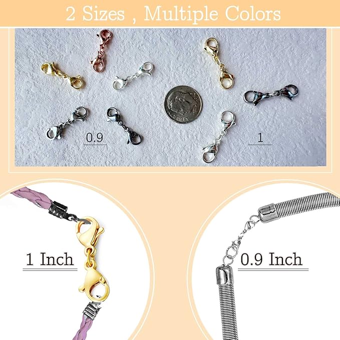 10 Pack Double Lobster Clasp Necklace Clasp Classic Double End Design Necklace Clasps and Closures, Necklace Extender Double Claw Connector Suitable for Jewelry Chain