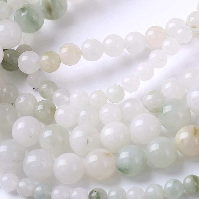 8MM 45PCS Blue and White Streamer Stone Beads for Jewelry Making DIY Craft Gemstone Beads Kit Smooth Healing Crystal for Bracelets, Necklaces