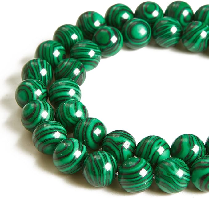 100pcs 10mm Malachite Beads Natural Gemstone Beads Round Loose Beads for Jewelry Making