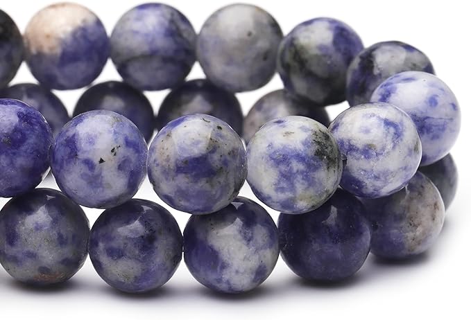 10mm Natural Stone Beads for Jewelry Making,Blue Sodalite Polished Smooth Round Gemstone Beads for Bracelet Necklace 15 Inch