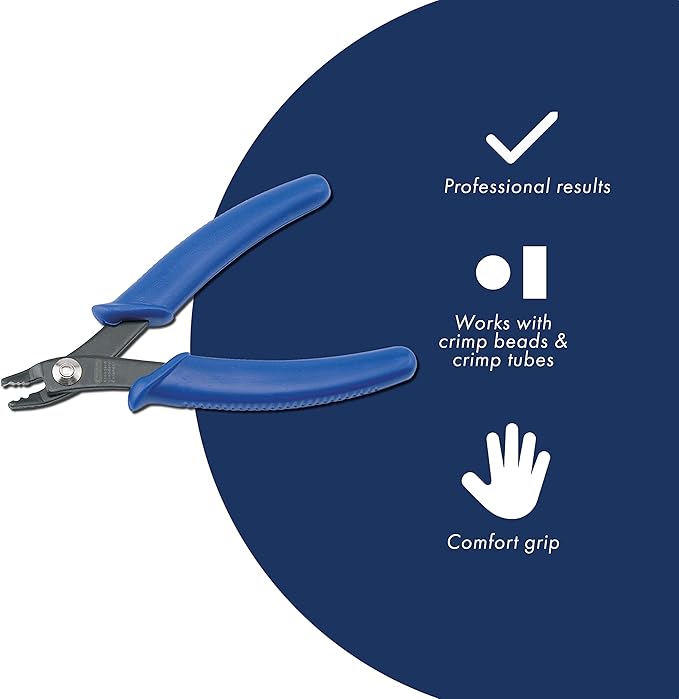 Beadalon Crimp Tool Micro - Fits Crimp Beads #0-1, Crimp Tubes #1, Dark Blue, 5.25 in / 13.3 cm