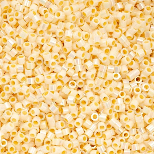 John Bead 25g Cylin Beads Cream AB 11/0 Glass Cylindrical Seed Beads for Jewelry Bracelets Necklaces Earrings Making Embroidery Home Decor