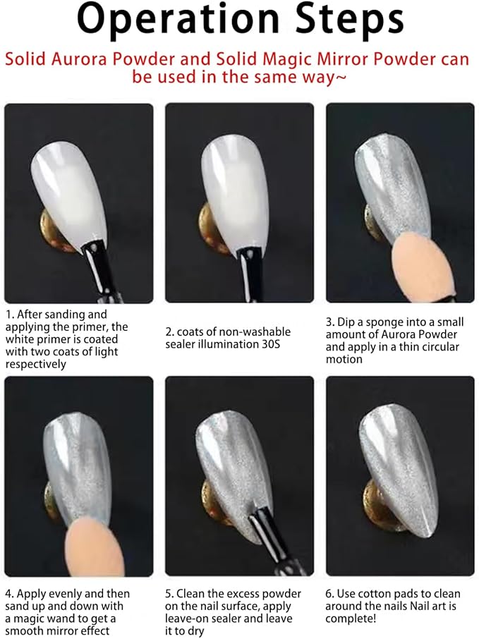 SULLMAR Chrome Nail Powder for Beautiful Mirror Effect Chrome Powder Get the Polish of Your Dreams with Our Nail DIY Enthusiasts Chrome Powder for Nails(SET D)